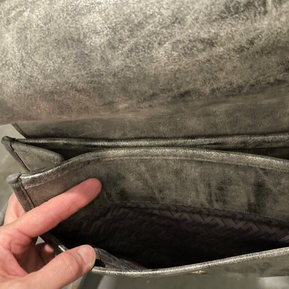 Steven by Steve Madden Black Suede & Metallic Silver Purse (Never Used) - Picture 10 of 15